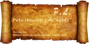 Petrikovich László névjegykártya