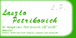 laszlo petrikovich business card